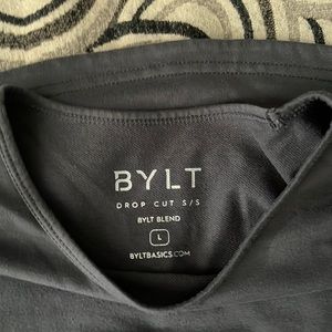 Bylt mens dropcut tee. Large. Smoke free home Black
